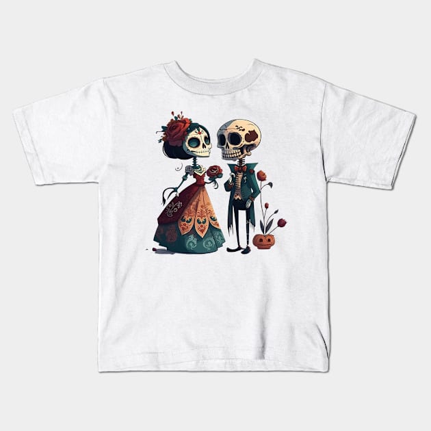 Day Of The Dead Kids T-Shirt by TooplesArt